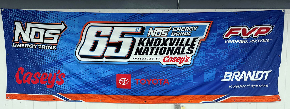 65th NOS Energy Drink Knoxville Nationals Banner with Sponsors