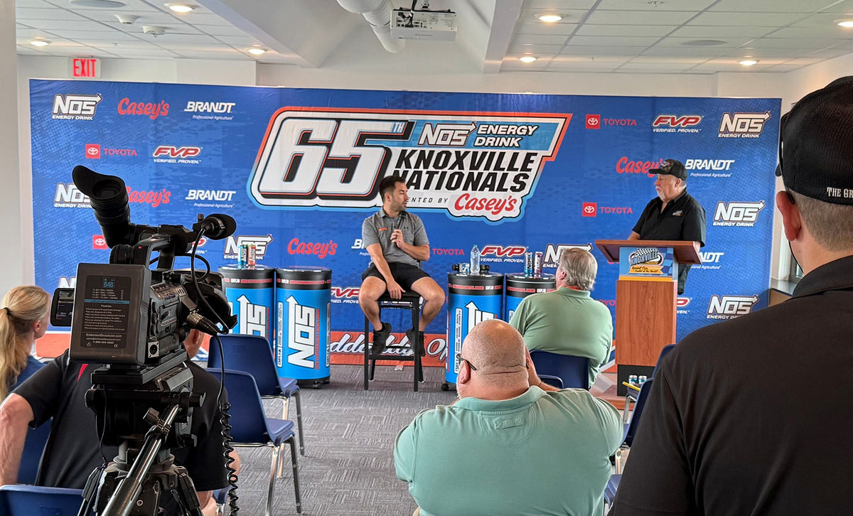 65th NOS Energy Drink Knoxville Nationals Press Conference Backdrop