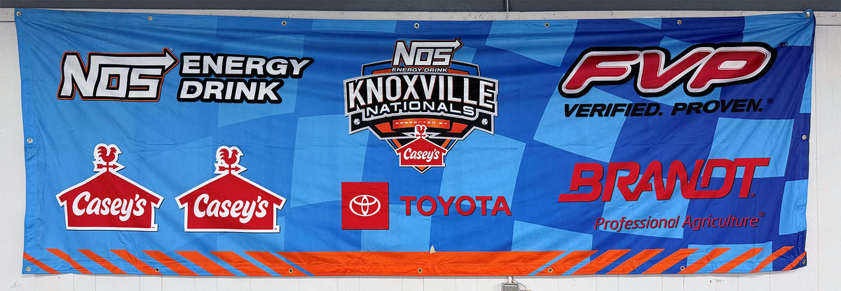 NOS Energy Drink Knoxville Nationals Banner with Event Sponsors